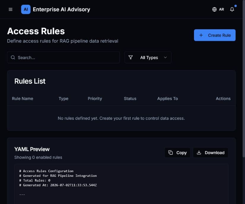 Access Rules page