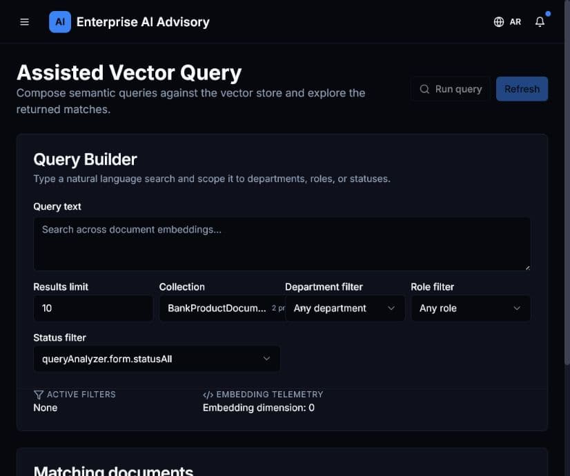 Assisted Vector Query page
