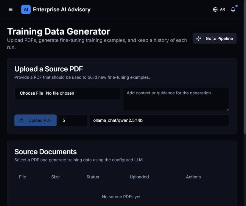 Training Data page